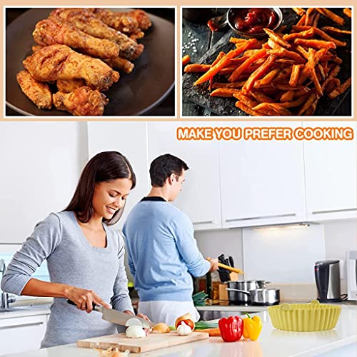 HASTHIP® Air Fryer Reusable Silicone Pot, Air Fryer Pot with Ear Handles, Air Fryer Accessories, Easy to Clean, 6.5 in, Air Fryer Silicone Liner Wave Stripe Texture for Even Heat HASTHIP® Air Fryer Reusable Silicone Pot, Air Fryer Pot with Ear Handles, Air Fryer Accessories, Easy to Clean, 6.5 in, Air Fryer Silicone Liner Wave Stripe Texture for Even Heat